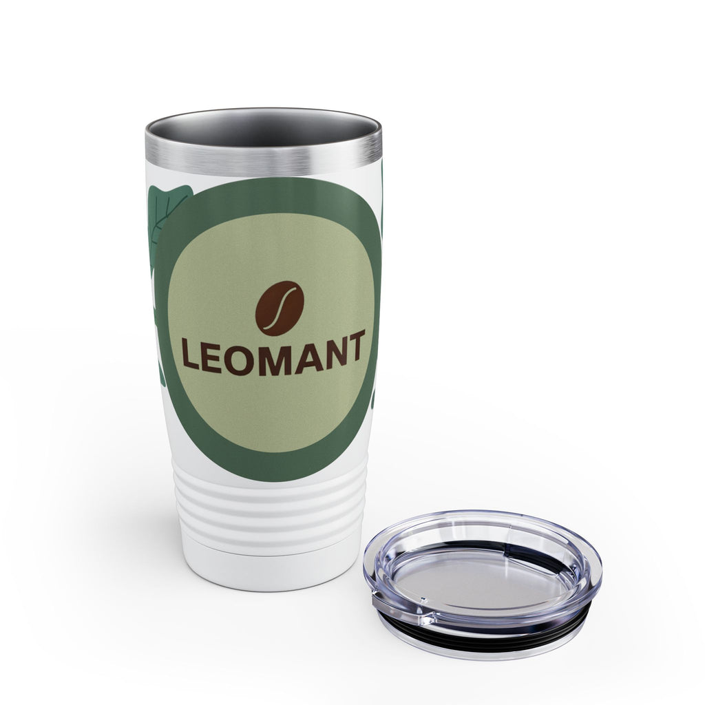 20oz Ringneck Tumbler — LEOMANT Coffee Logo with Green Botanical Design