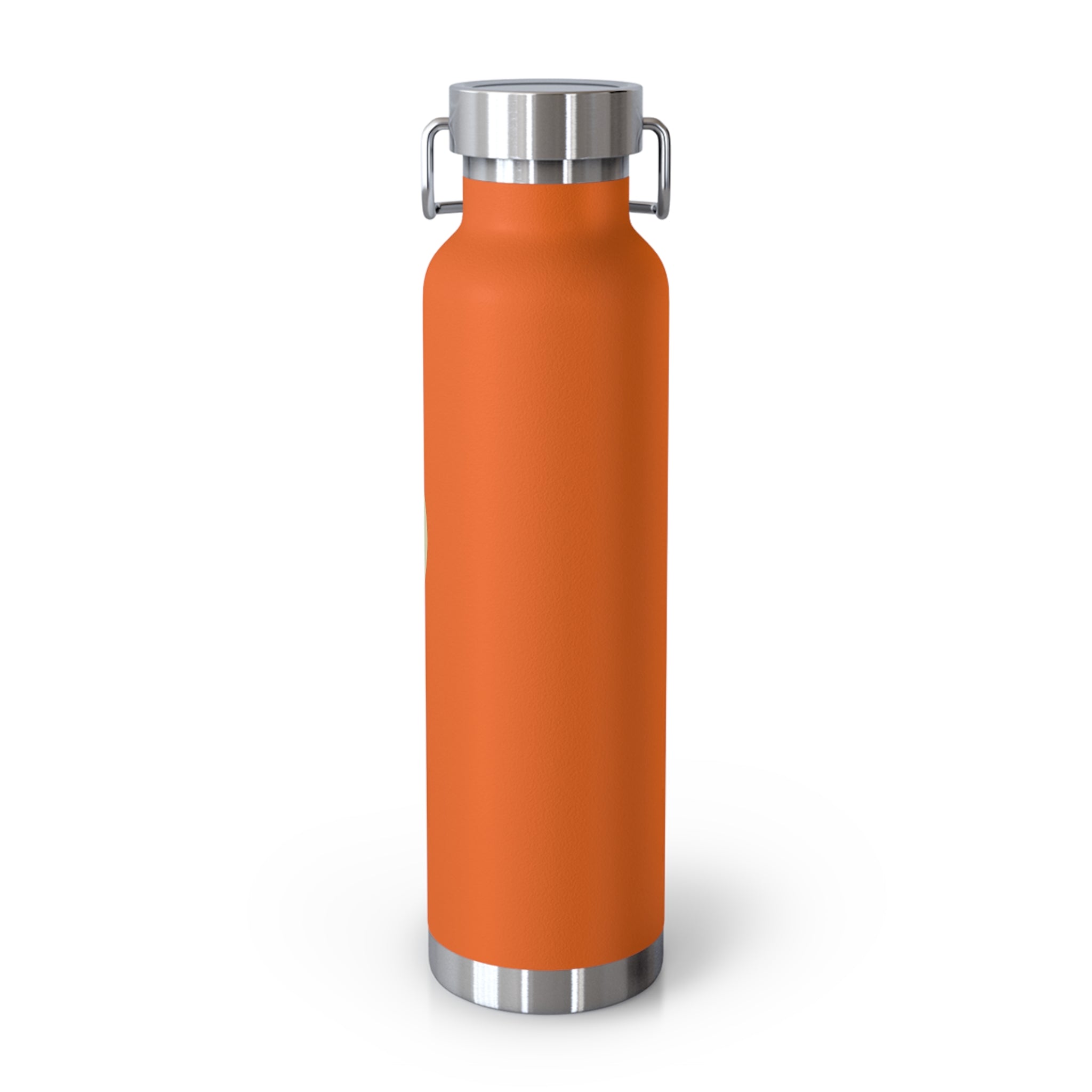 22oz Copper Vacuum Bottle — Insulated Orange Water Bottle with Forest Design