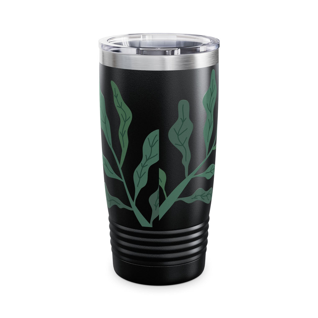 20oz Ringneck Tumbler — LEOMANT Coffee Logo with Green Botanical Design