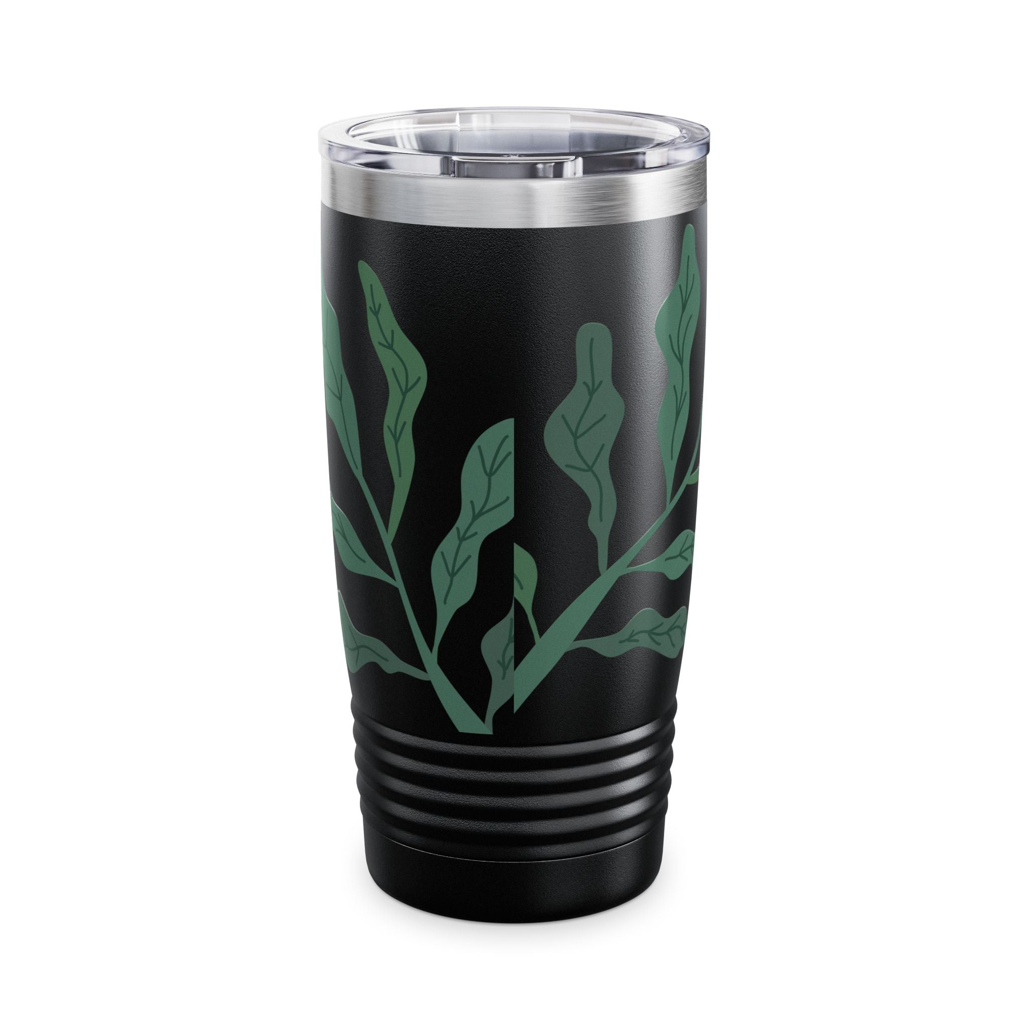 20oz Ringneck Tumbler — LEOMANT Coffee Logo with Green Botanical Design