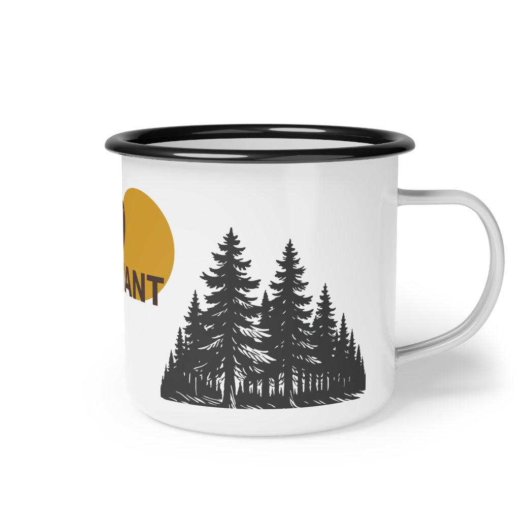 Enamel Camp Cup - Leomant Forest Coffee Mug | Retro Outdoor Camping Tin Cup