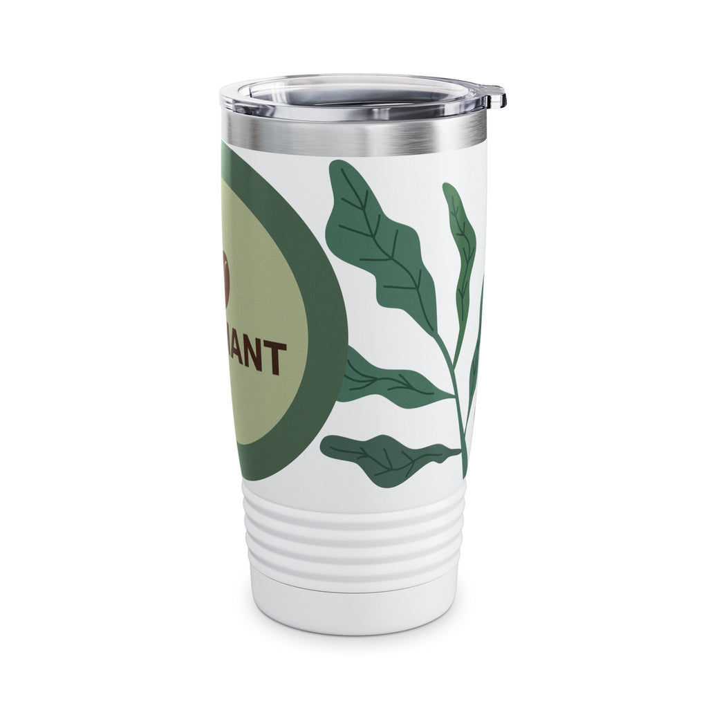 20oz Ringneck Tumbler — LEOMANT Coffee Logo with Green Botanical Design