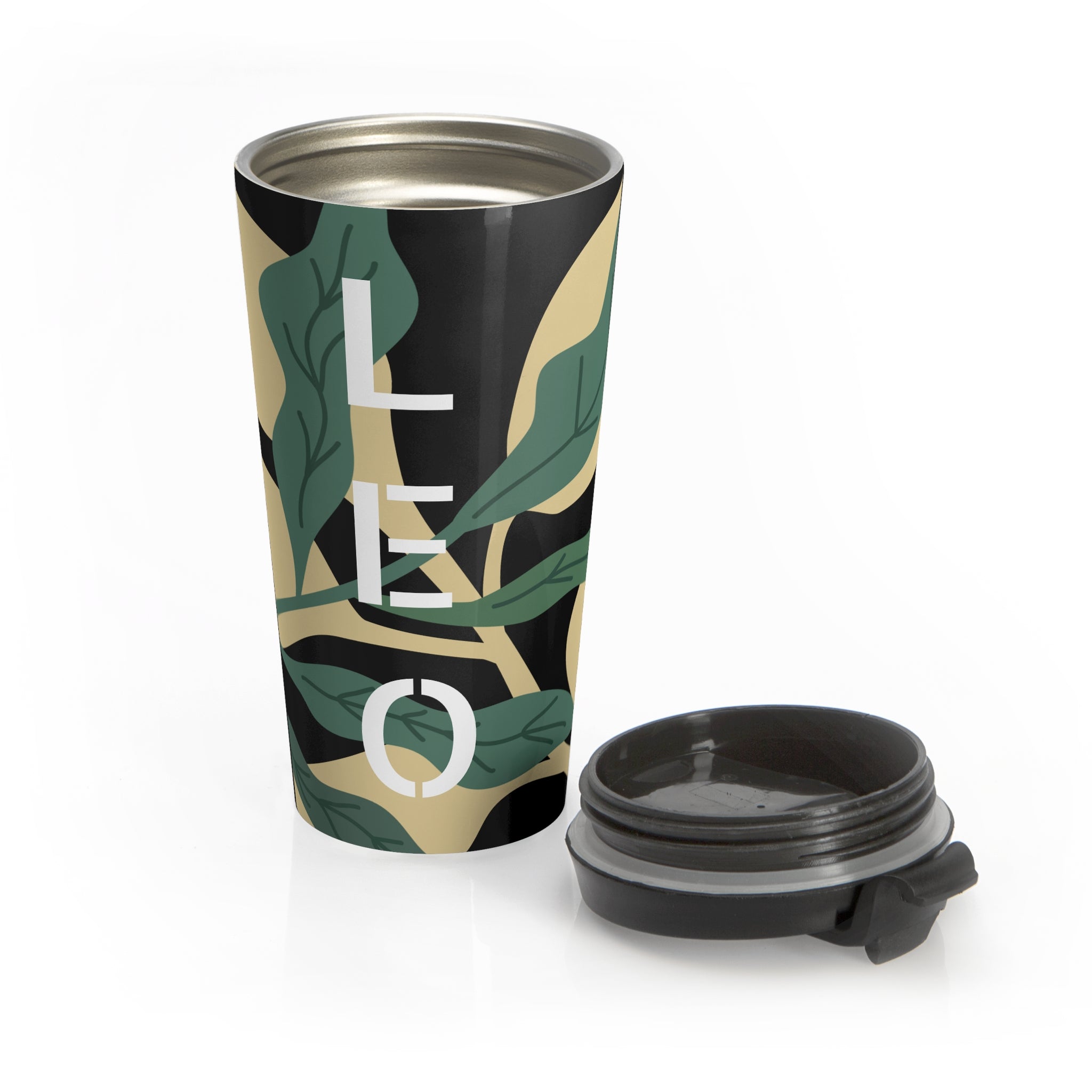 Travel Mug — Modern Botanical LEÓN Stainless Steel Tumbler