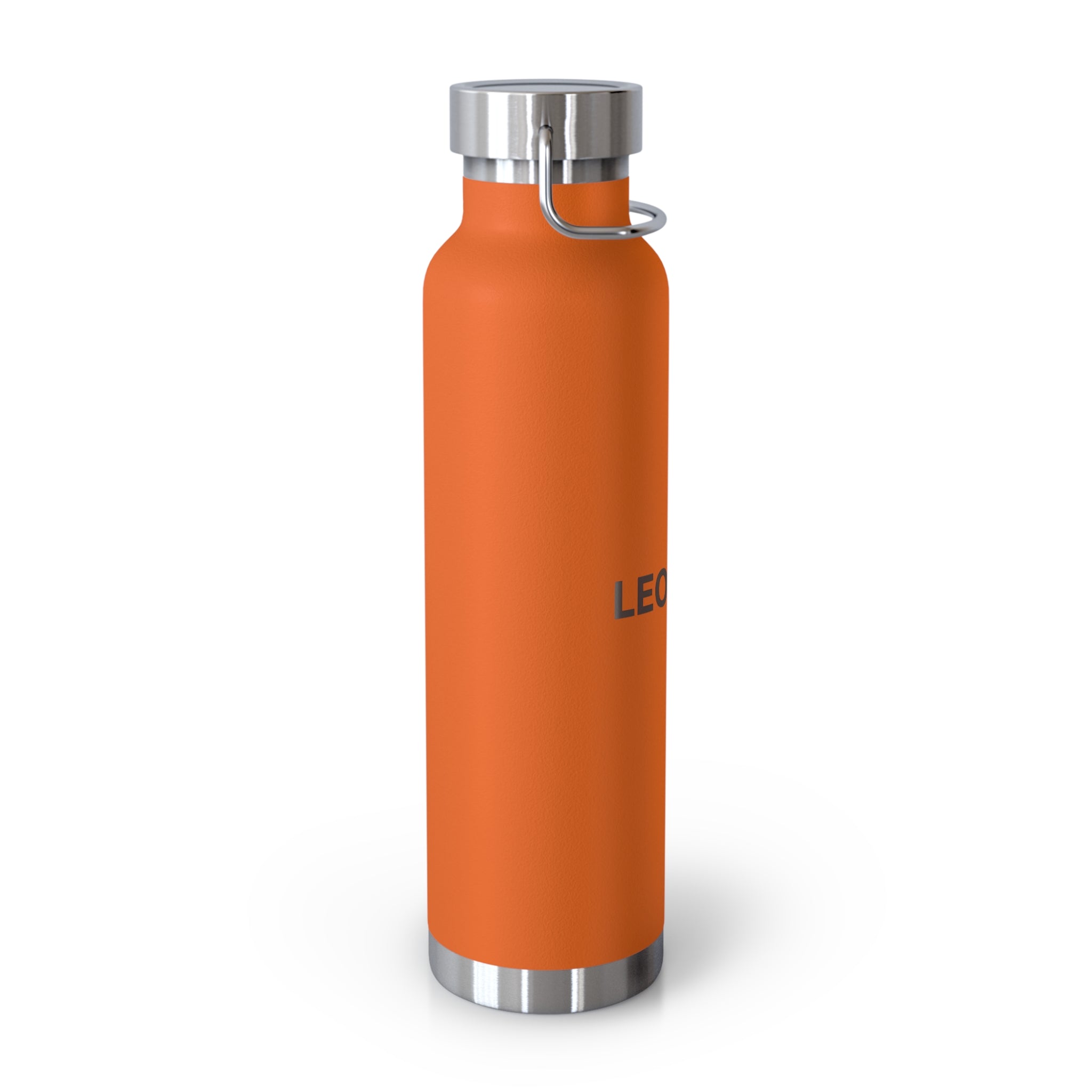 22oz Copper Vacuum Bottle — Insulated Orange Water Bottle with Forest Design