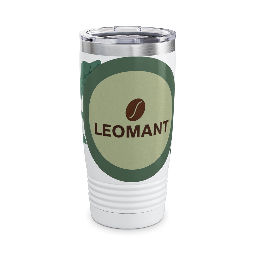 20oz Ringneck Tumbler — LEOMANT Coffee Logo with Green Botanical Design