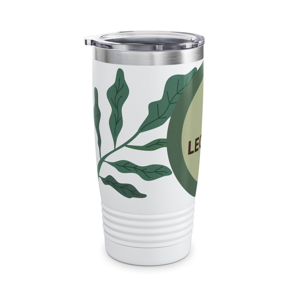 20oz Ringneck Tumbler — LEOMANT Coffee Logo with Green Botanical Design