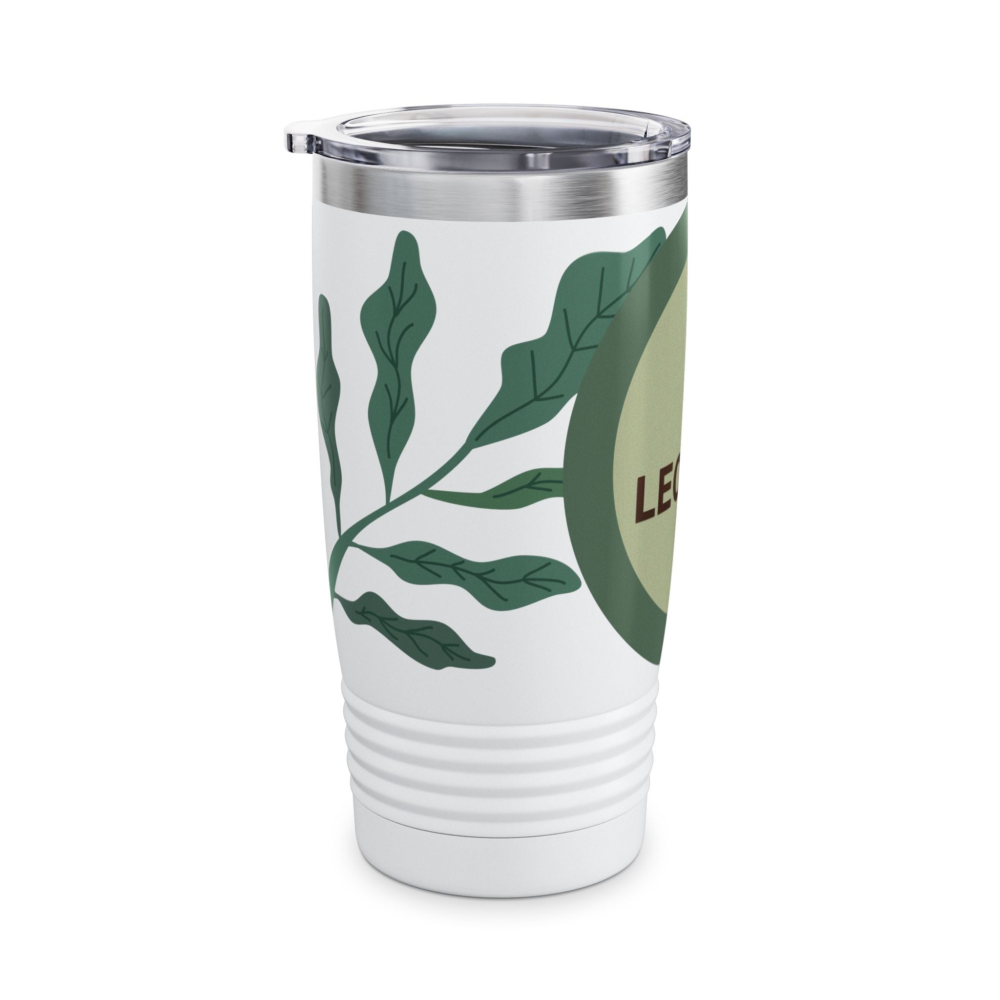 20oz Ringneck Tumbler — LEOMANT Coffee Logo with Green Botanical Design