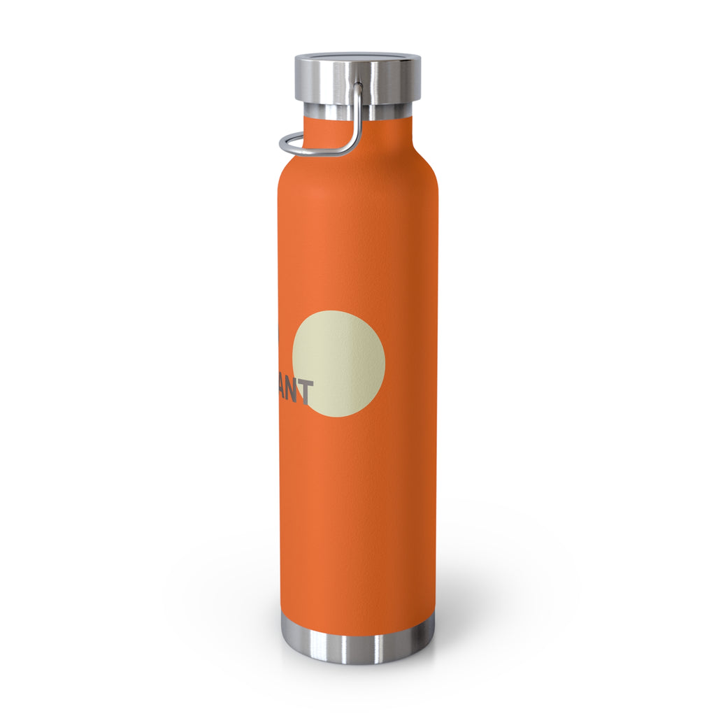 22oz Copper Vacuum Bottle — Insulated Orange Water Bottle with Forest Design