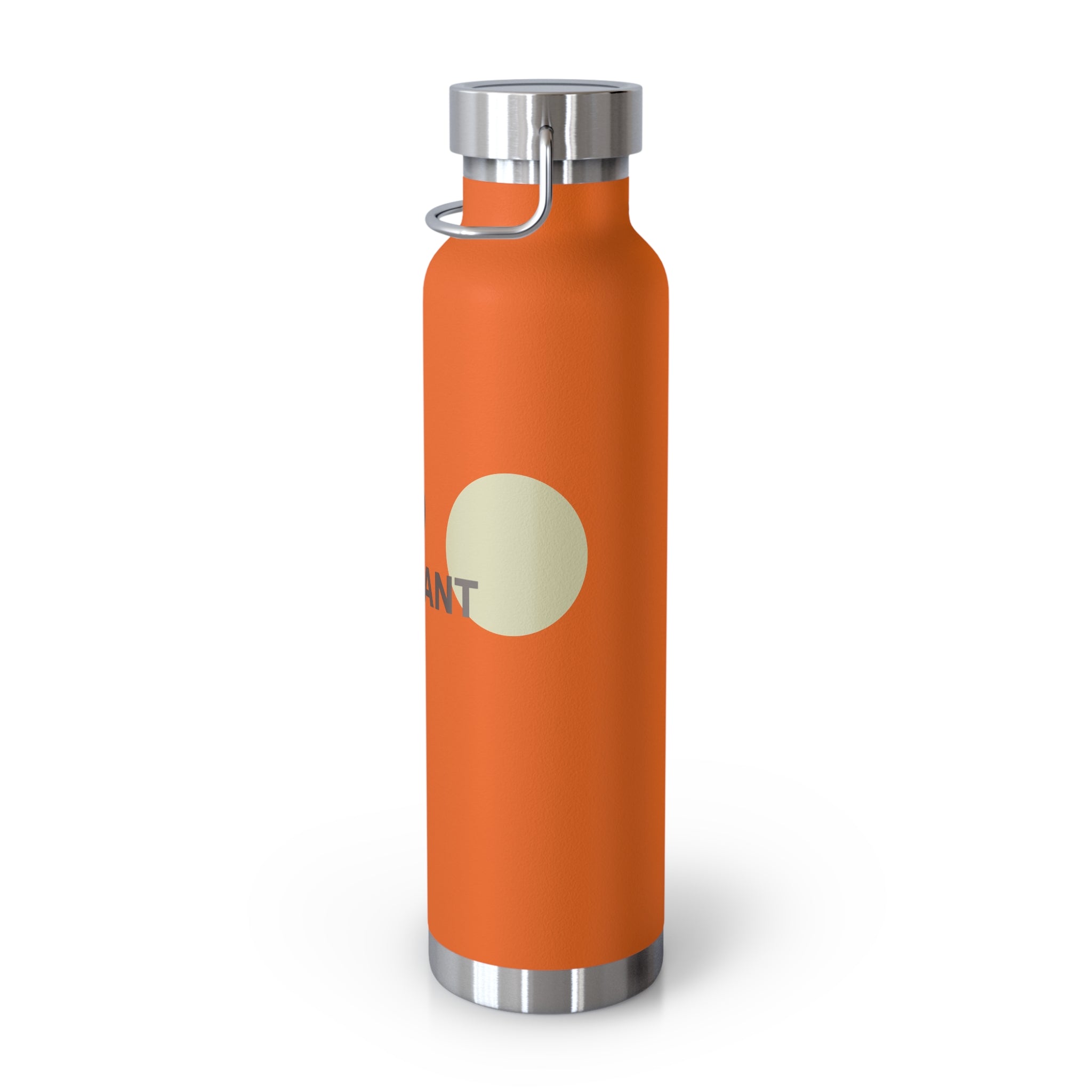 22oz Copper Vacuum Bottle — Insulated Orange Water Bottle with Forest Design