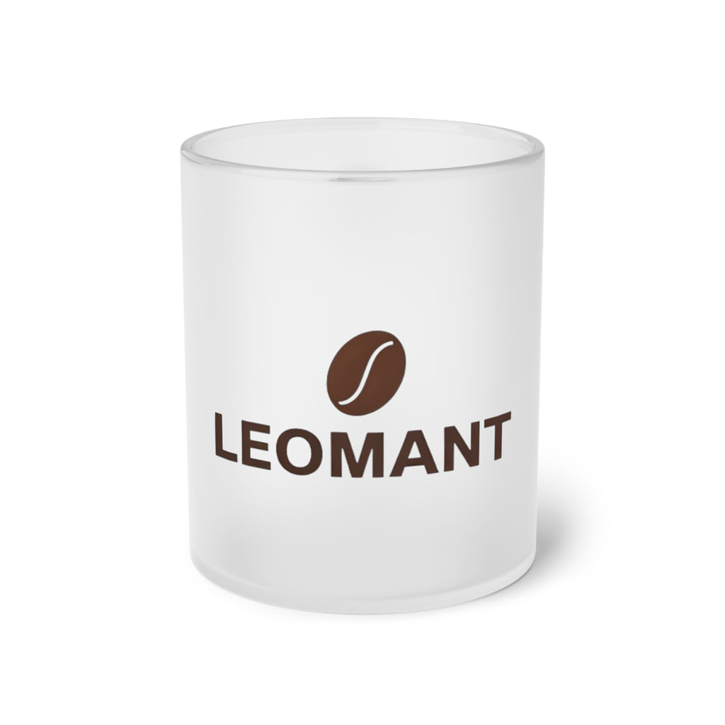 Frosted Glass Coffee Mug — LEOMANT Logo Drinkware