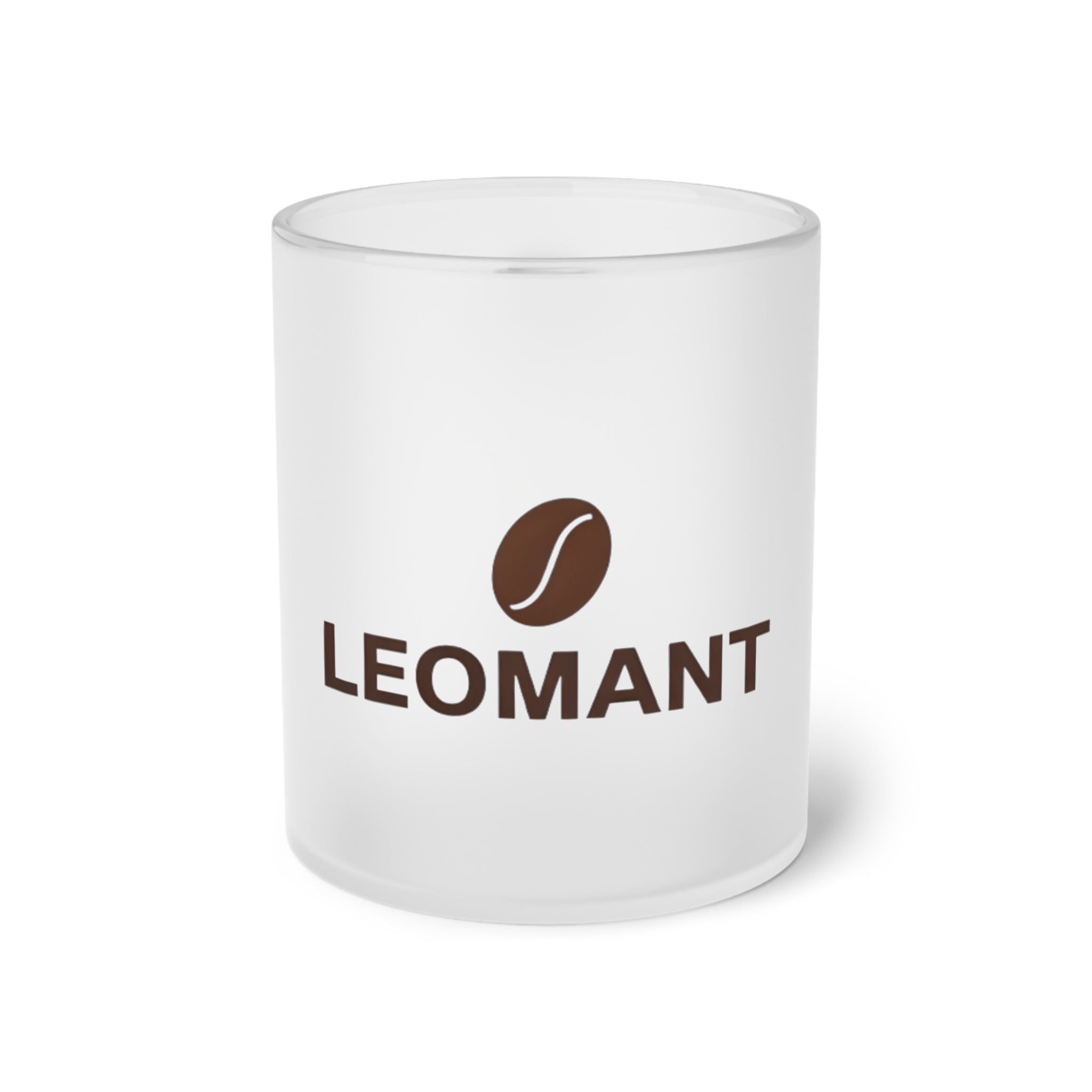 Frosted Glass Coffee Mug — LEOMANT Logo Drinkware