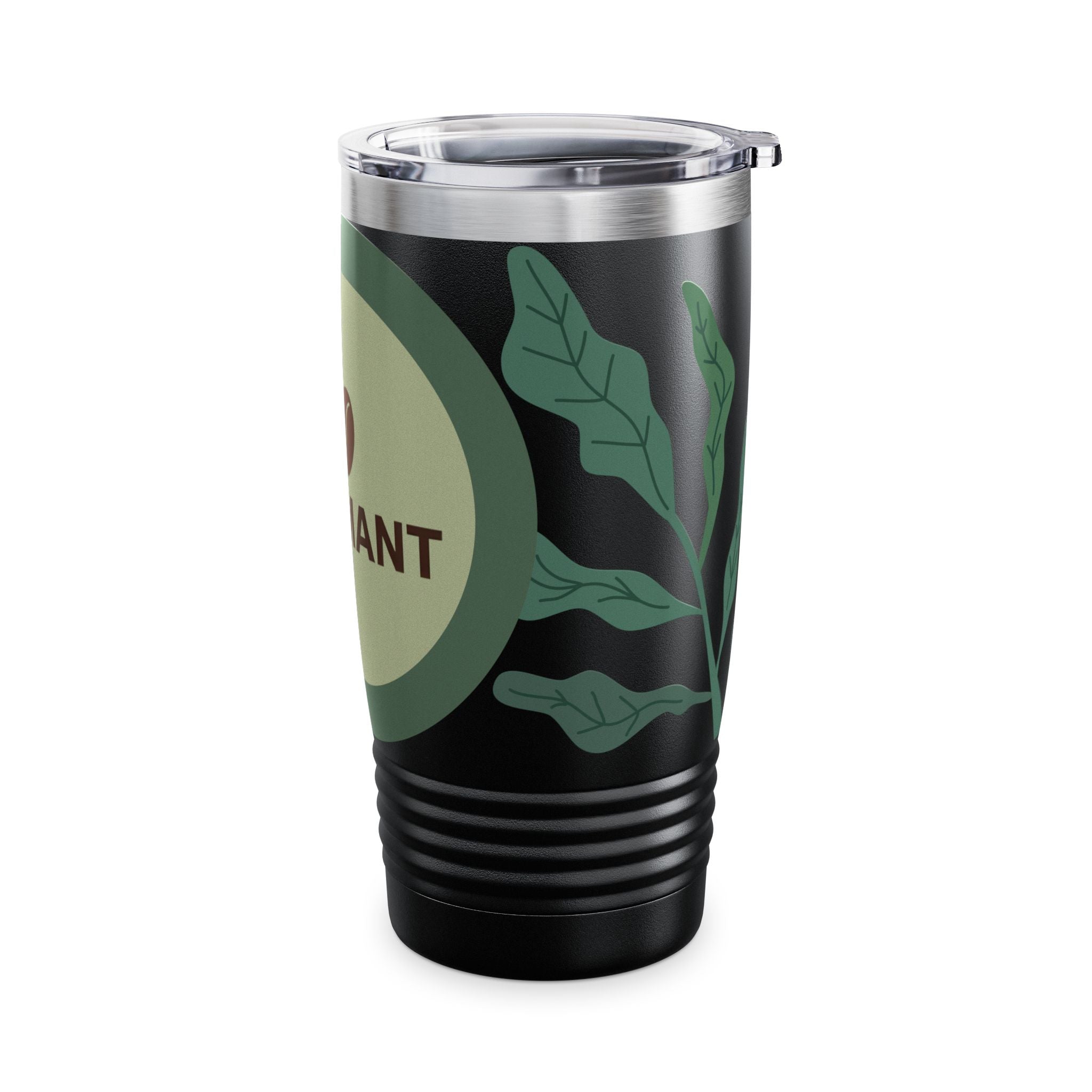 20oz Ringneck Tumbler — LEOMANT Coffee Logo with Green Botanical Design