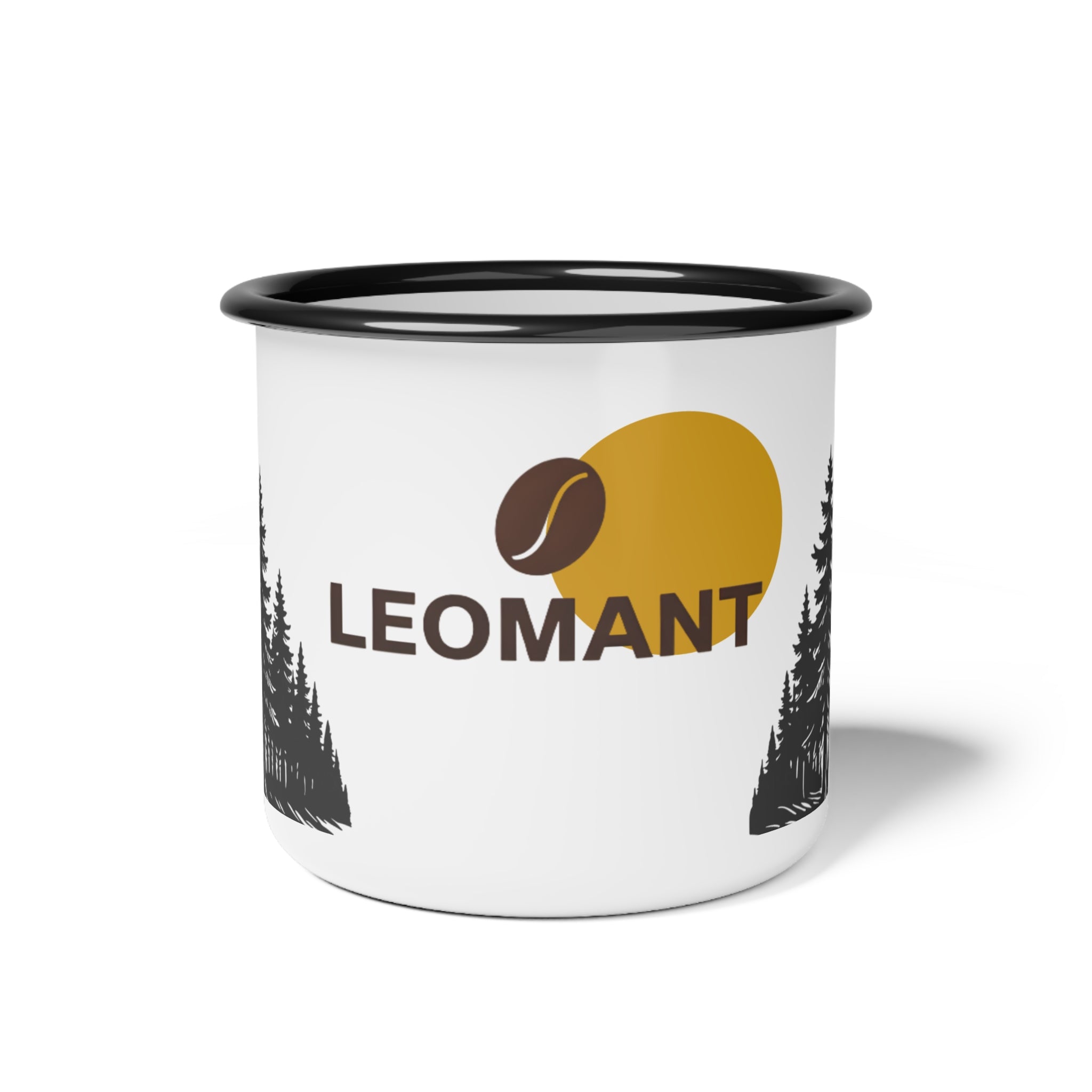 Enamel Camp Cup - Leomant Forest Coffee Mug | Retro Outdoor Camping Tin Cup