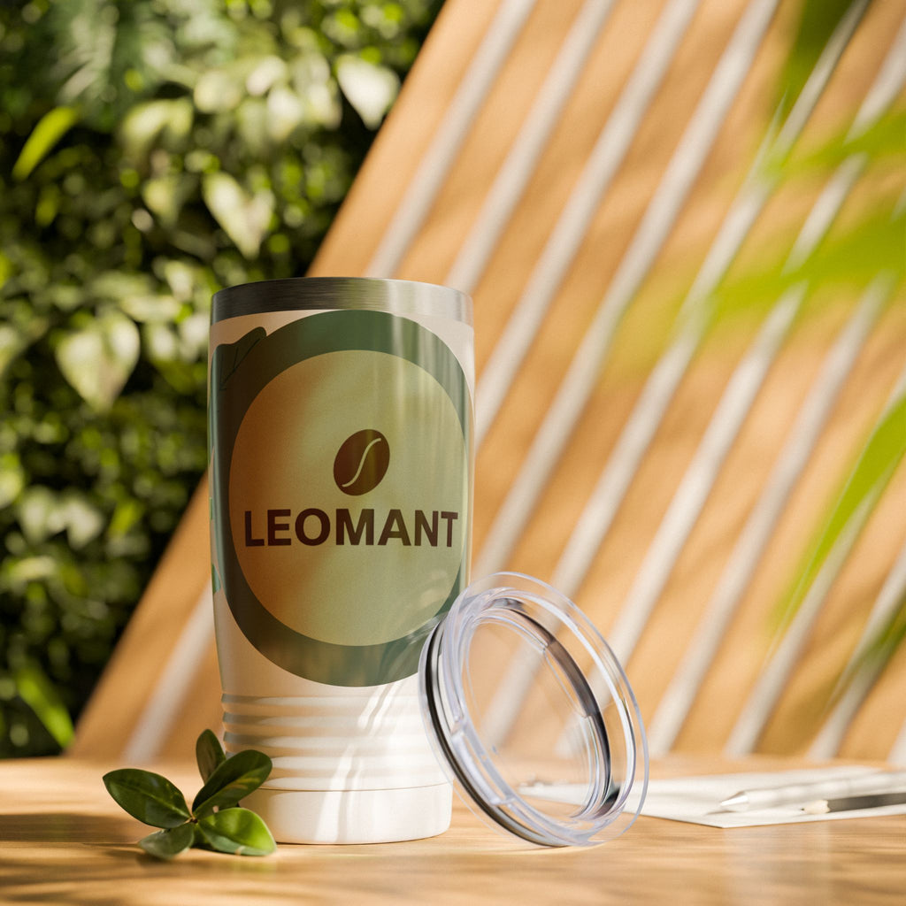 20oz Ringneck Tumbler — LEOMANT Coffee Logo with Green Botanical Design