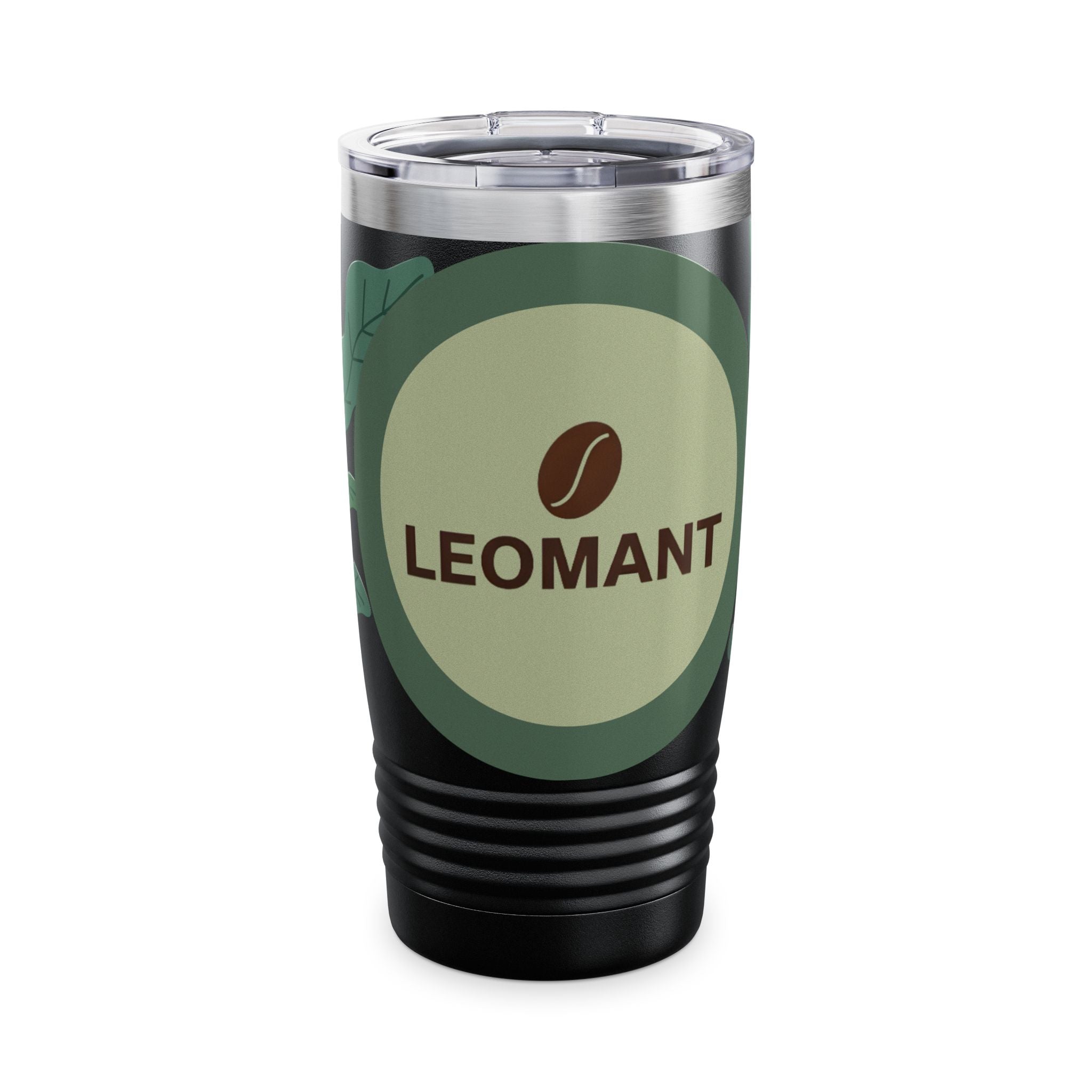 20oz Ringneck Tumbler — LEOMANT Coffee Logo with Green Botanical Design
