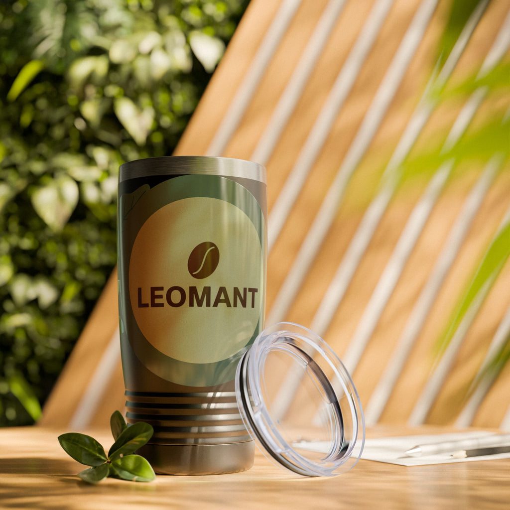 20oz Ringneck Tumbler — LEOMANT Coffee Logo with Green Botanical Design